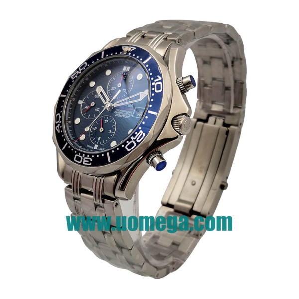 41.5MM UK Omega Seamaster Chrono Diver 2225.80.00 Blue Dials Replica Watches