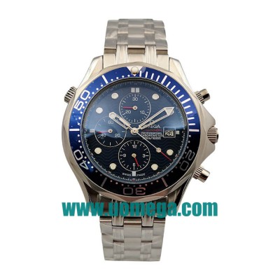 41.5MM UK Omega Seamaster Chrono Diver 2599.80.00 Blue Dials Replica Watches